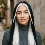 12 Monochrome Black Hair Looks with White Underneath
